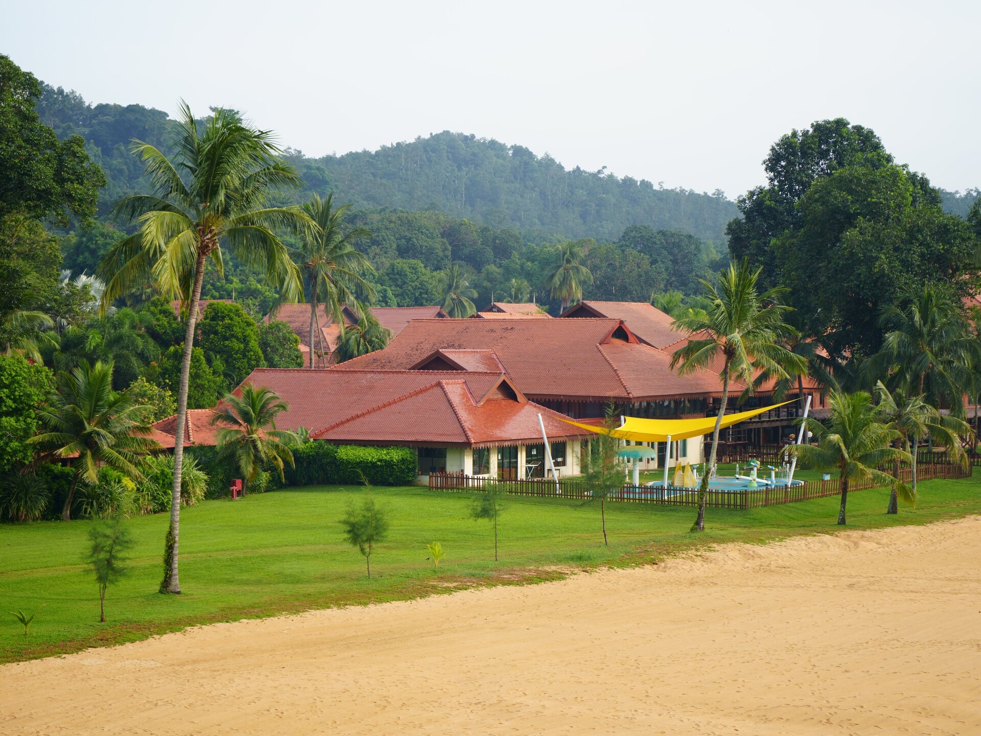 Resort pool and villa