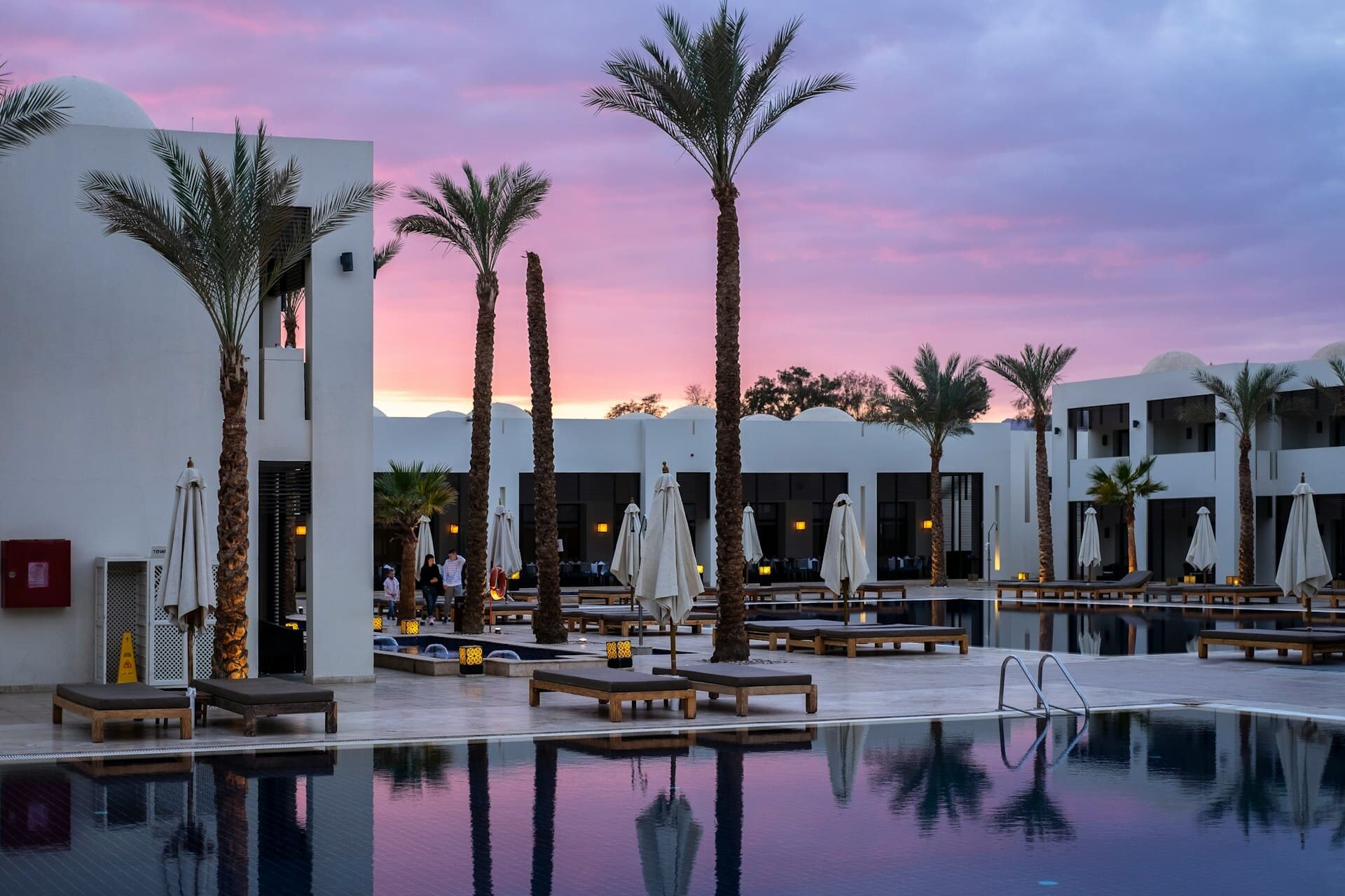 Resort property at twilight